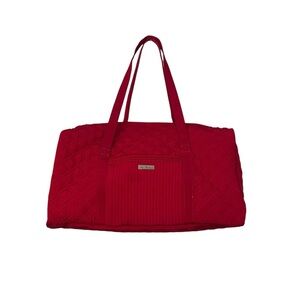 Vera Bradley quilted large travel Red Duffle Bag